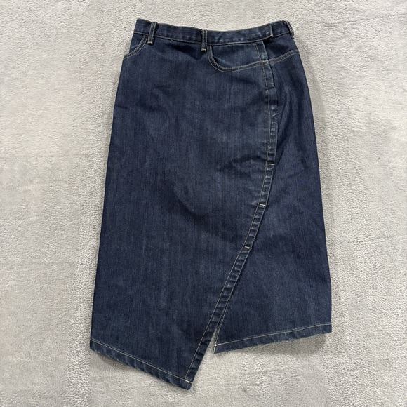 Faconnable Dresses & Skirts - Vintage Faconnable Jeans Skirt Women's 2 Asymmetrical Maxi Macau France Y2K Blue
